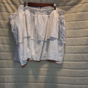 Stoney Clover Lane x Target Frilly White Tiered Linen Skirt